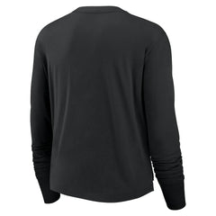 Las Vegas Raiders Women's Large Logo Cropped Long Sleeve Fashion T-Shirt - Black discount