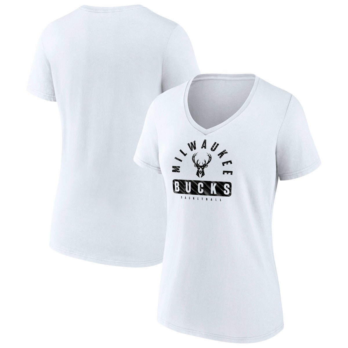 Milwaukee Bucks Women's Bench Warmer V-Neck T-Shirt - White cheap