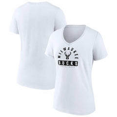 Milwaukee Bucks Women's Bench Warmer V-Neck T-Shirt - White cheap