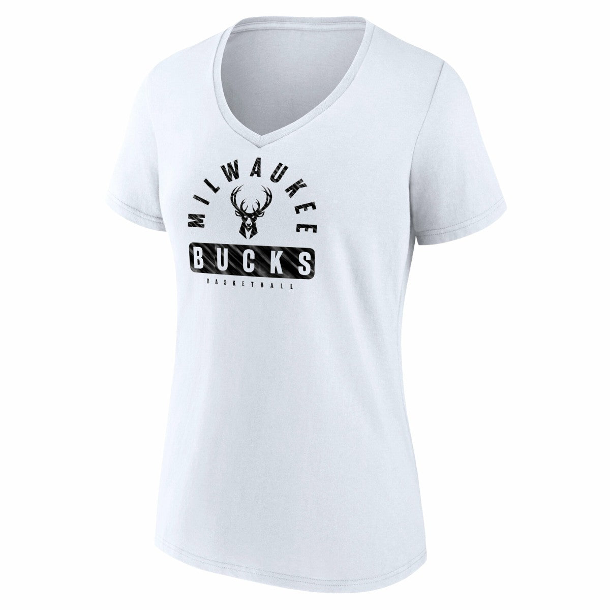 Milwaukee Bucks Women's Bench Warmer V-Neck T-Shirt - White cheap