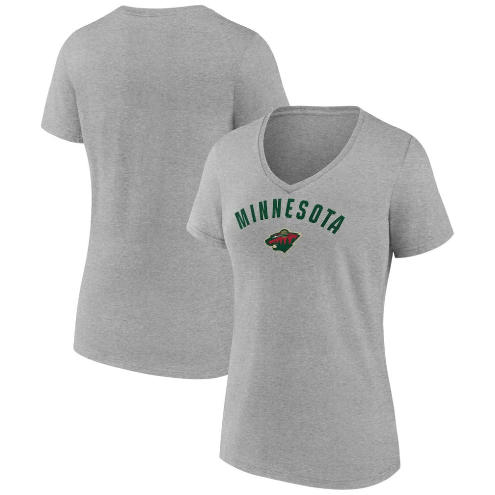 Minnesota Wild Fanatics Women's V-Neck T-Shirt - Gray T-shirts