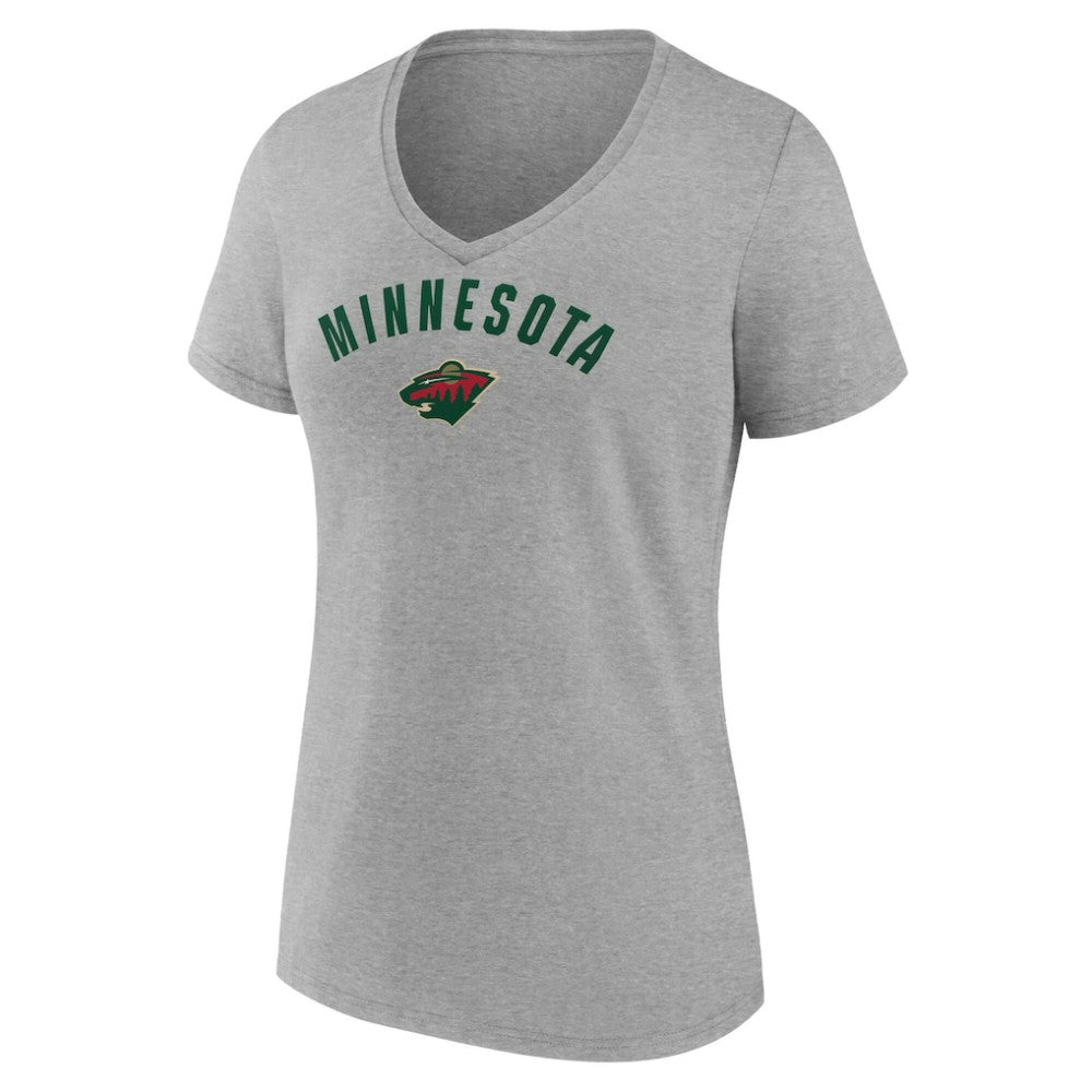 Minnesota Wild Fanatics Women's V-Neck T-Shirt - Gray T-shirts
