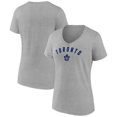 Toronto Maple Leafs Fanatics Women's V-Neck T-Shirt - Gray T-shirts