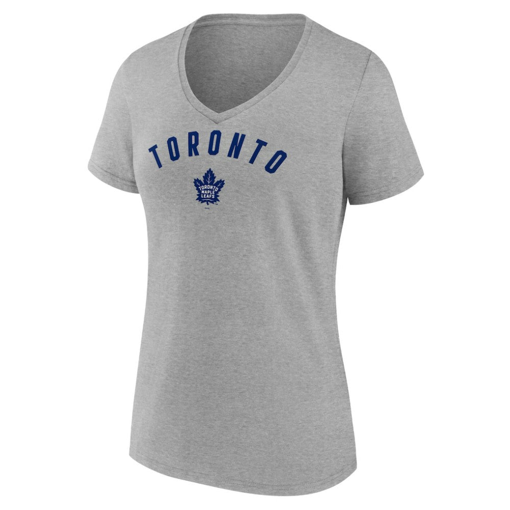 Toronto Maple Leafs Fanatics Women's V-Neck T-Shirt - Gray T-shirts