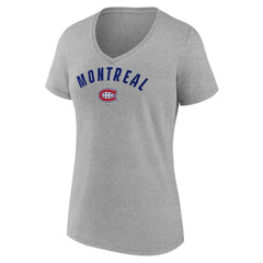 Montreal Canadiens Fanatics Women's V-Neck T-Shirt - Gray T-shirts