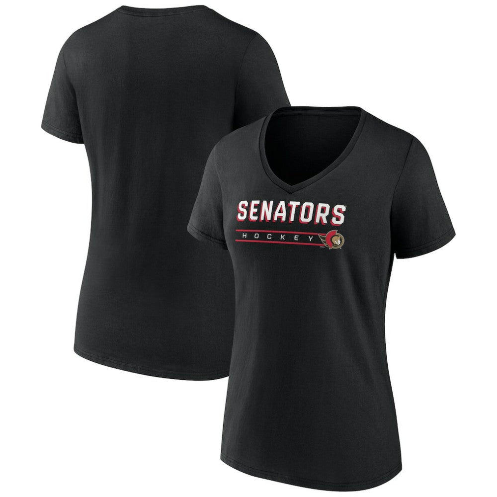 Ottawa Senators Fanatics Women's V-Neck T-Shirt - Black T-shirts