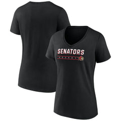 Ottawa Senators Fanatics Women's V-Neck T-Shirt - Black T-shirts