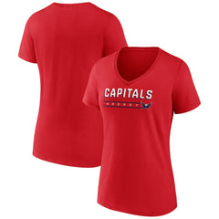 Washington Capitals Fanatics Women's V-Neck T-Shirt - Red T-shirts