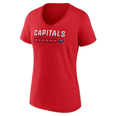 Washington Capitals Fanatics Women's V-Neck T-Shirt - Red T-shirts