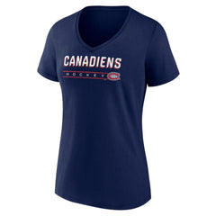 Montreal Canadiens Fanatics Women's V-Neck T-Shirt - Navy T-shirts