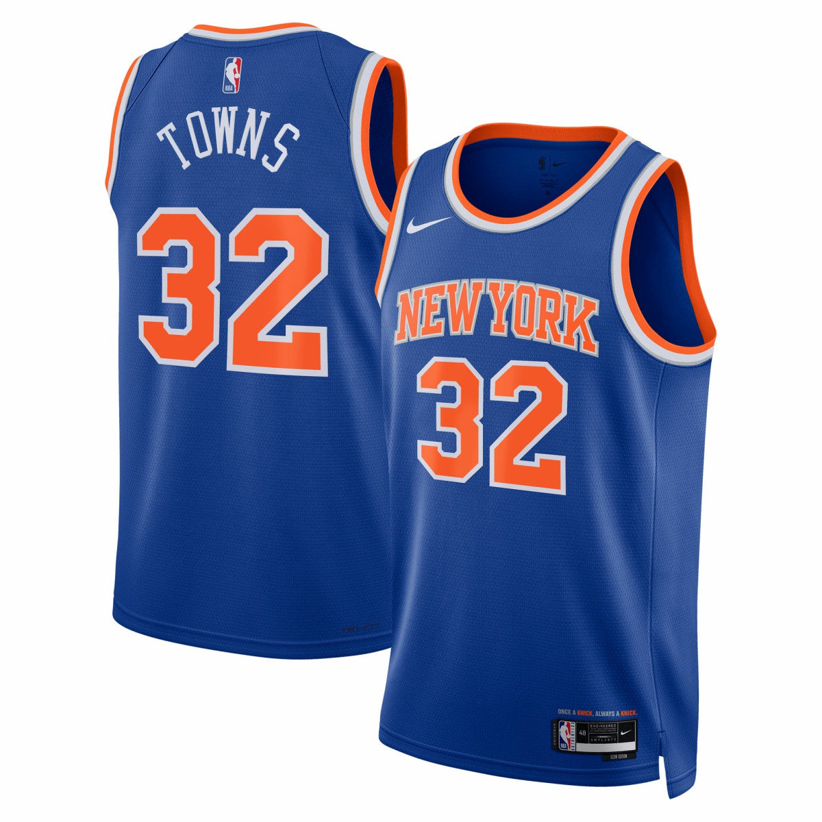 Karl-Anthony Towns New York Knicks Unisex Swingman Jersey - Blue - Icon Edition sale