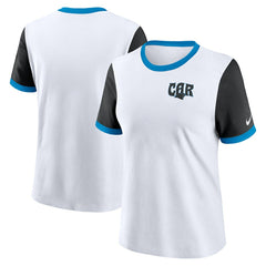 Carolina Panthers Women's Rewind Ringer Tri-Blend T-Shirt - White discount