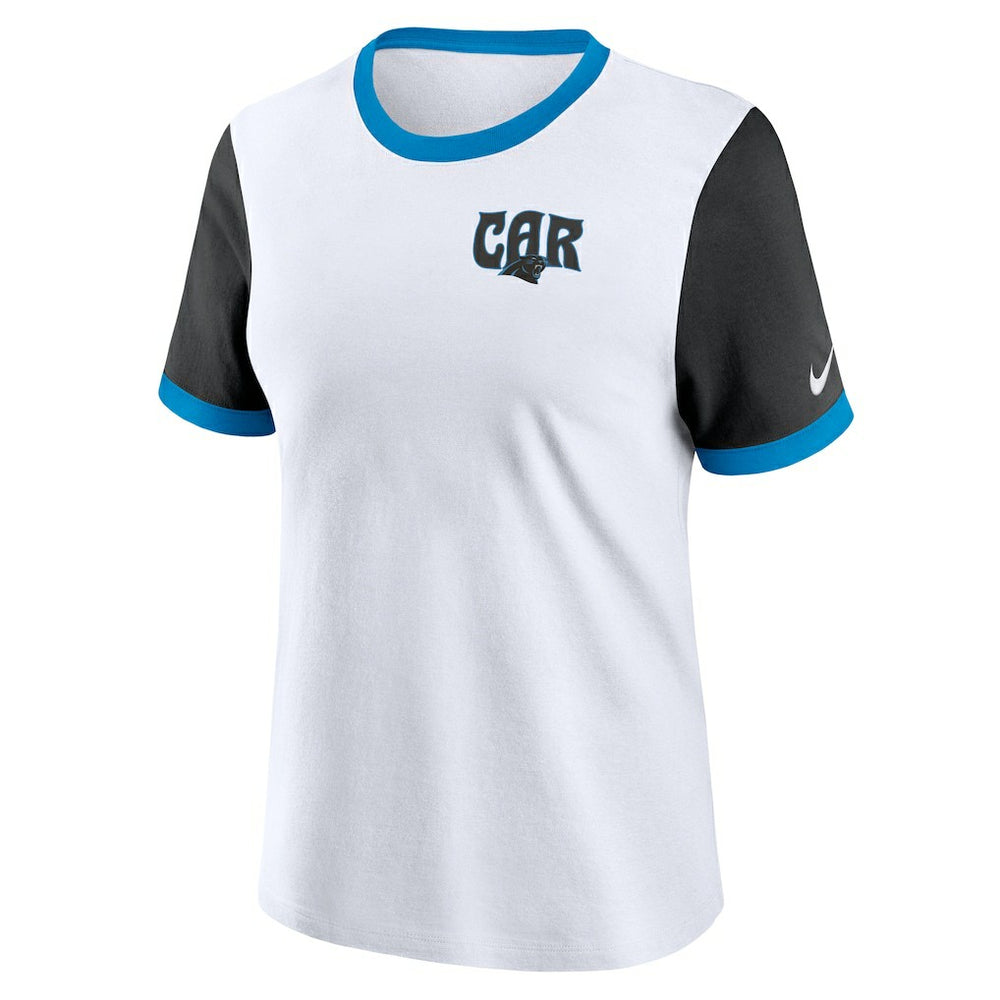 Carolina Panthers Women's Rewind Ringer Tri-Blend T-Shirt - White discount
