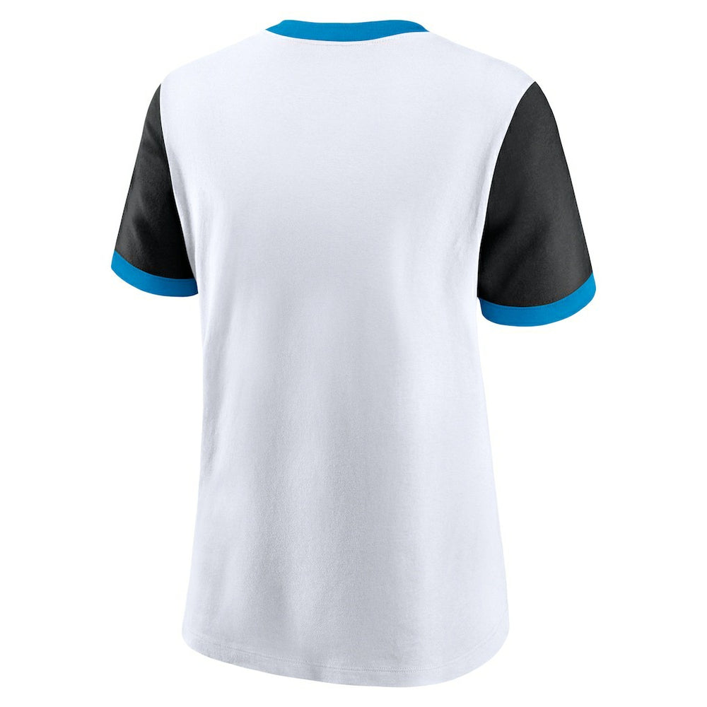 Carolina Panthers Women's Rewind Ringer Tri-Blend T-Shirt - White discount