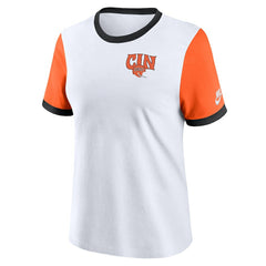 Cincinnati Bengals Women's Rewind Ringer Tri-Blend T-Shirt - White sale
