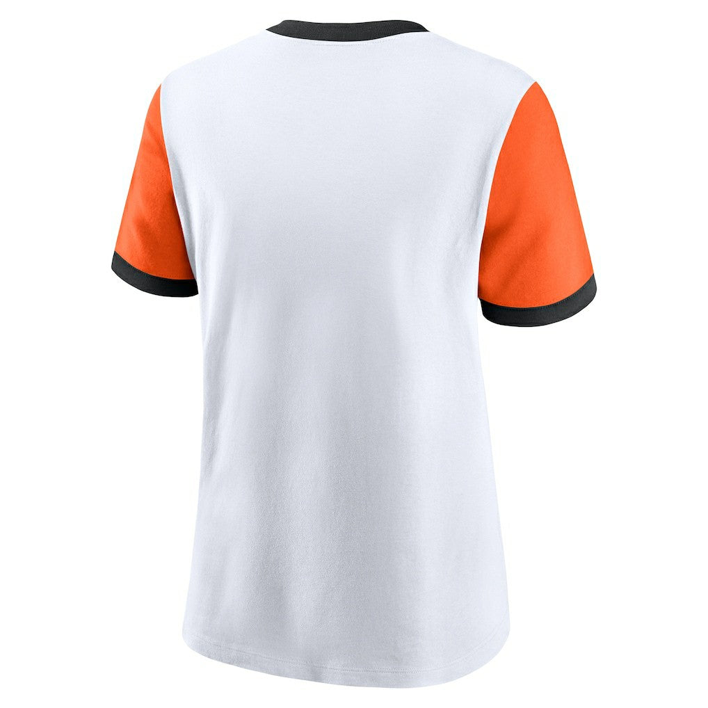 Cincinnati Bengals Women's Rewind Ringer Tri-Blend T-Shirt - White sale
