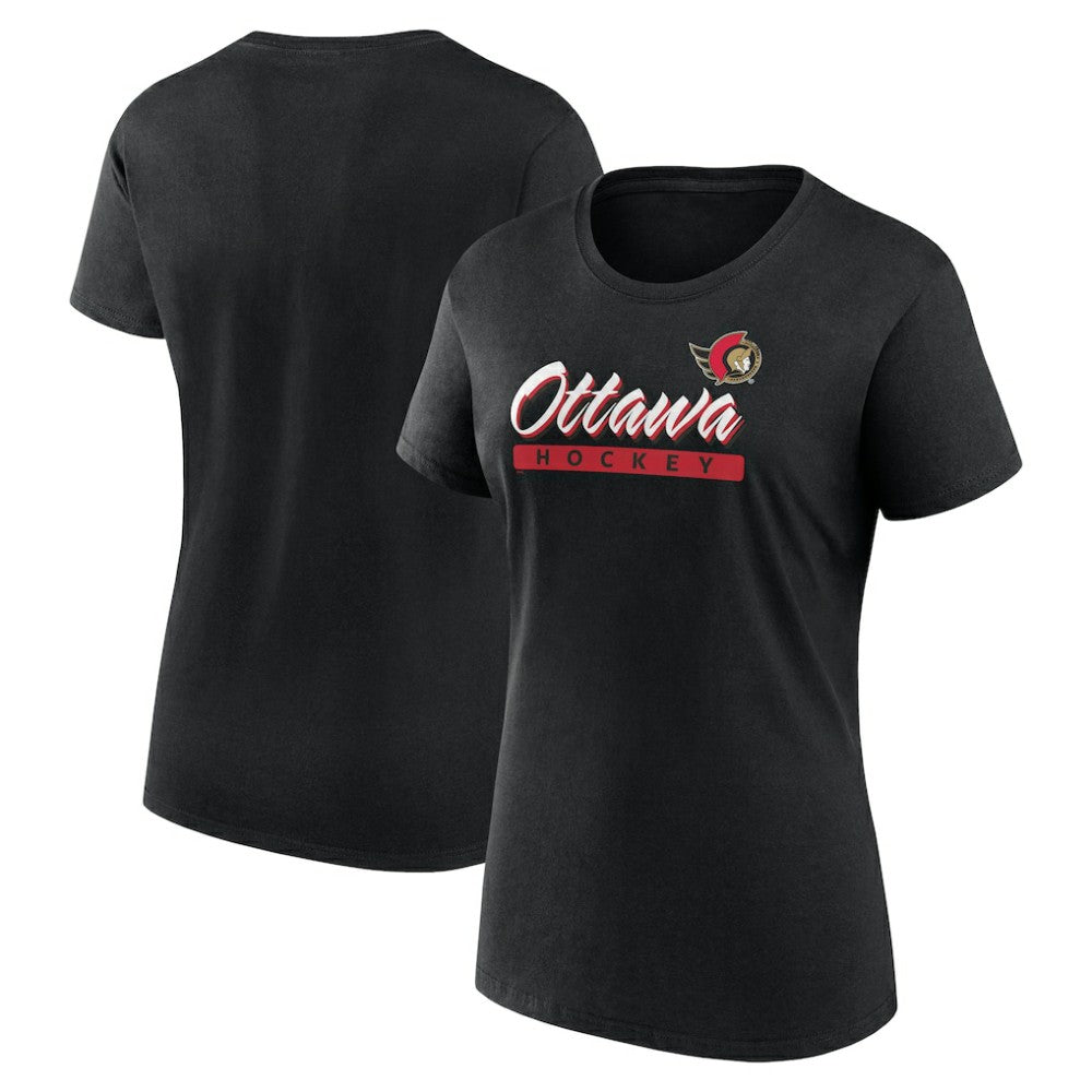 Ottawa Senators Fanatics Women's Risk Cotton T-Shirt - Black T-shirts