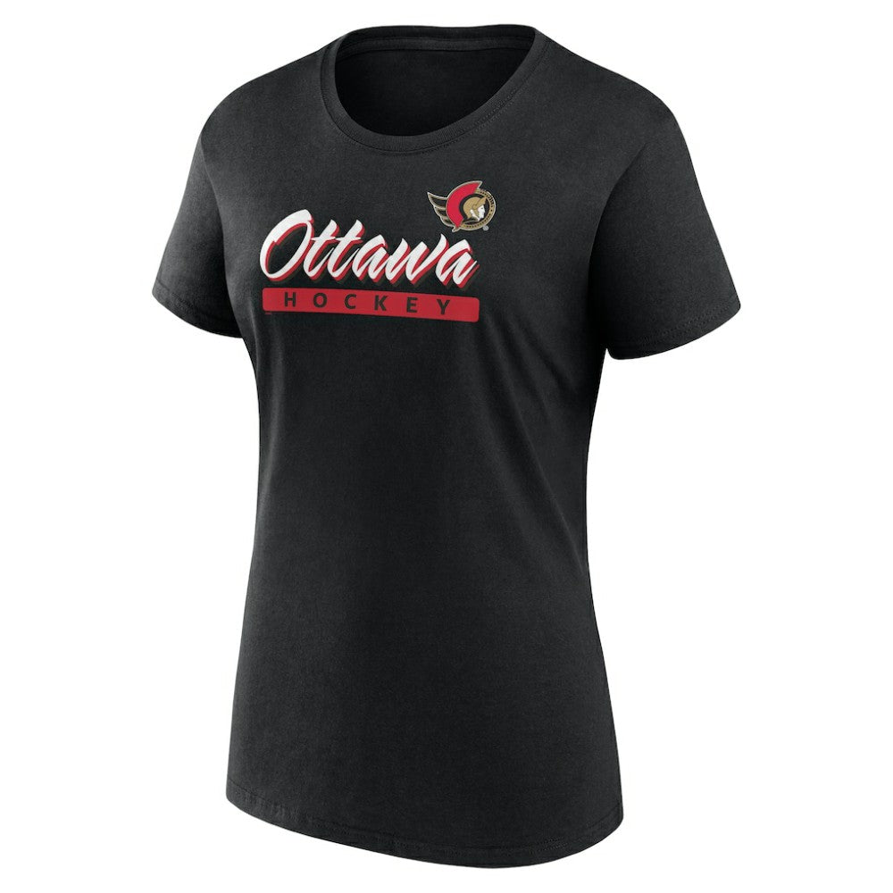 Ottawa Senators Fanatics Women's Risk Cotton T-Shirt - Black T-shirts