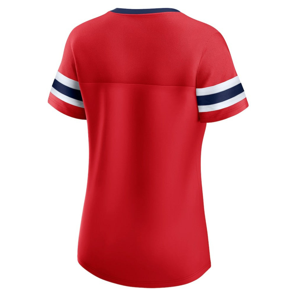Washington Capitals Fanatics Women's Iconic Athena Lace-Up T-Shirt - Red T-shirts