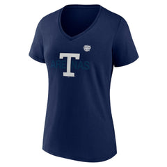 Toronto Maple Leafs Fanatics Women's Primary Logo V-Neck T-Shirt - Navy T-shirts