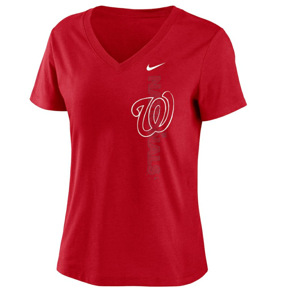 Washington Nationals Women's Local Team Tri-Blend V-Neck T-Shirt Red