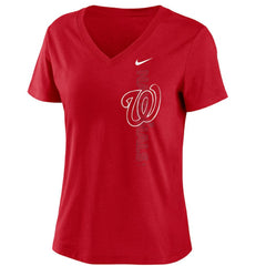 Washington Nationals Women's Local Team Tri-Blend V-Neck T-Shirt Red