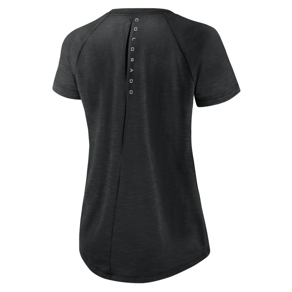 Colorado Rockies Women's Summer Breeze Raglan Fashion T-Shirt Heather Black