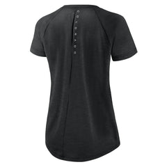 Colorado Rockies Women's Summer Breeze Raglan Fashion T-Shirt Heather Black