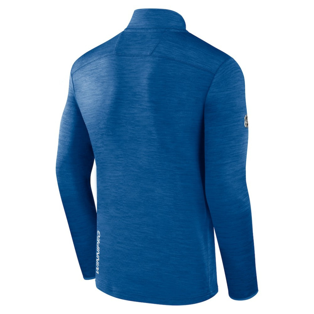 Winnipeg Jets Fanatics Authentic Pro Lightweight Quarter-Zip Pullover - Heather Blue Pullover