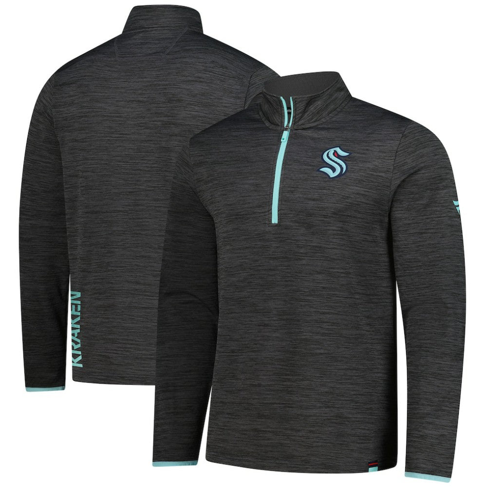 Seattle Kraken Fanatics Authentic Pro Lightweight Quarter-Zip Pullover - Heather Charcoal Pullover