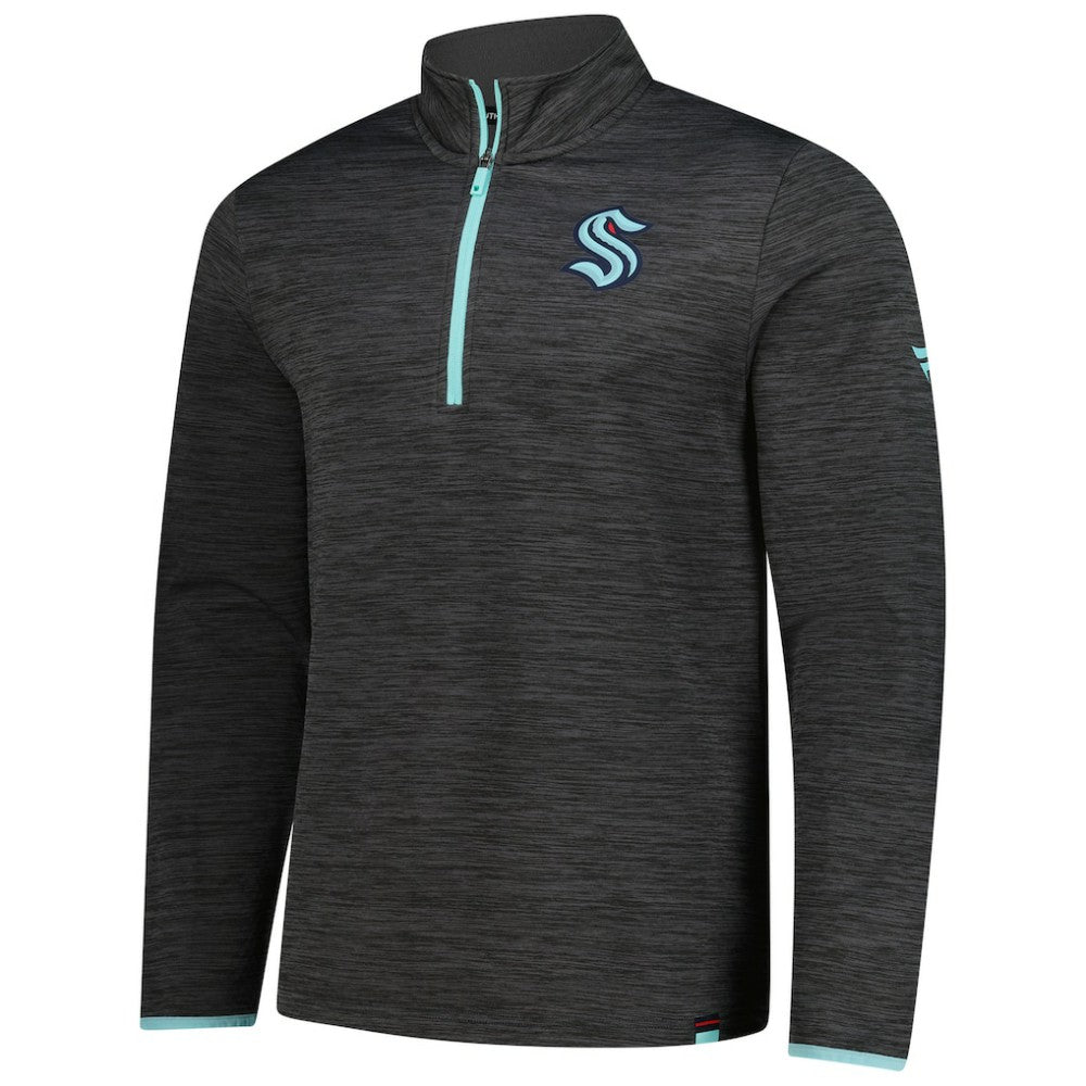 Seattle Kraken Fanatics Authentic Pro Lightweight Quarter-Zip Pullover - Heather Charcoal Pullover