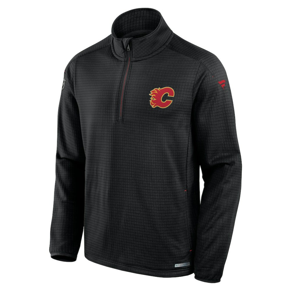 Calgary Flames Fanatics Authentic Pro Rink Quarter-Zip Top - Black Tops
