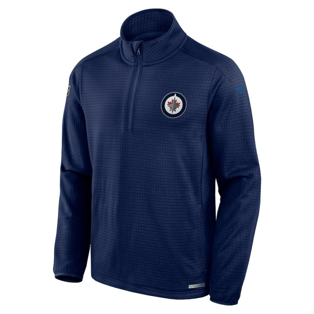 Winnipeg Jets Fanatics Authentic Pro Rink Quarter-Zip Top - Navy Tops