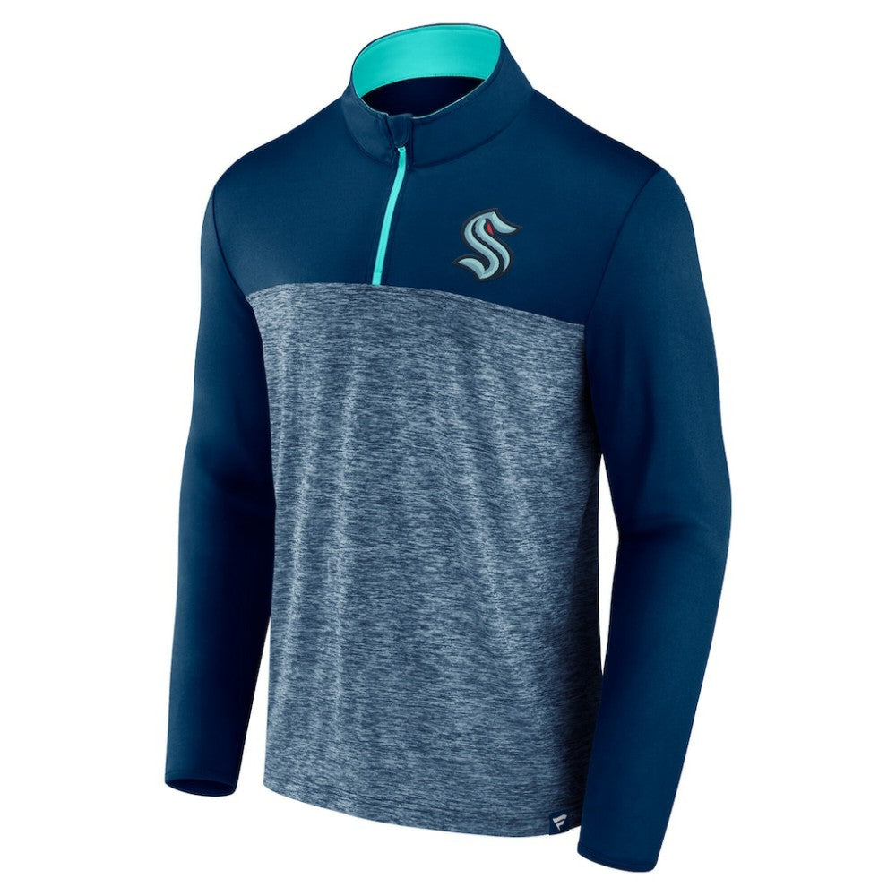 Seattle Kraken Fanatics Iconic Defender Quarter-Zip Jacket - Deep Sea Blue Jackets