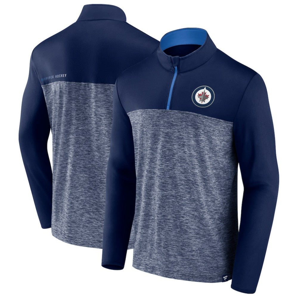 Winnipeg Jets Fanatics Iconic Defender Quarter-Zip Jacket - Navy Jackets