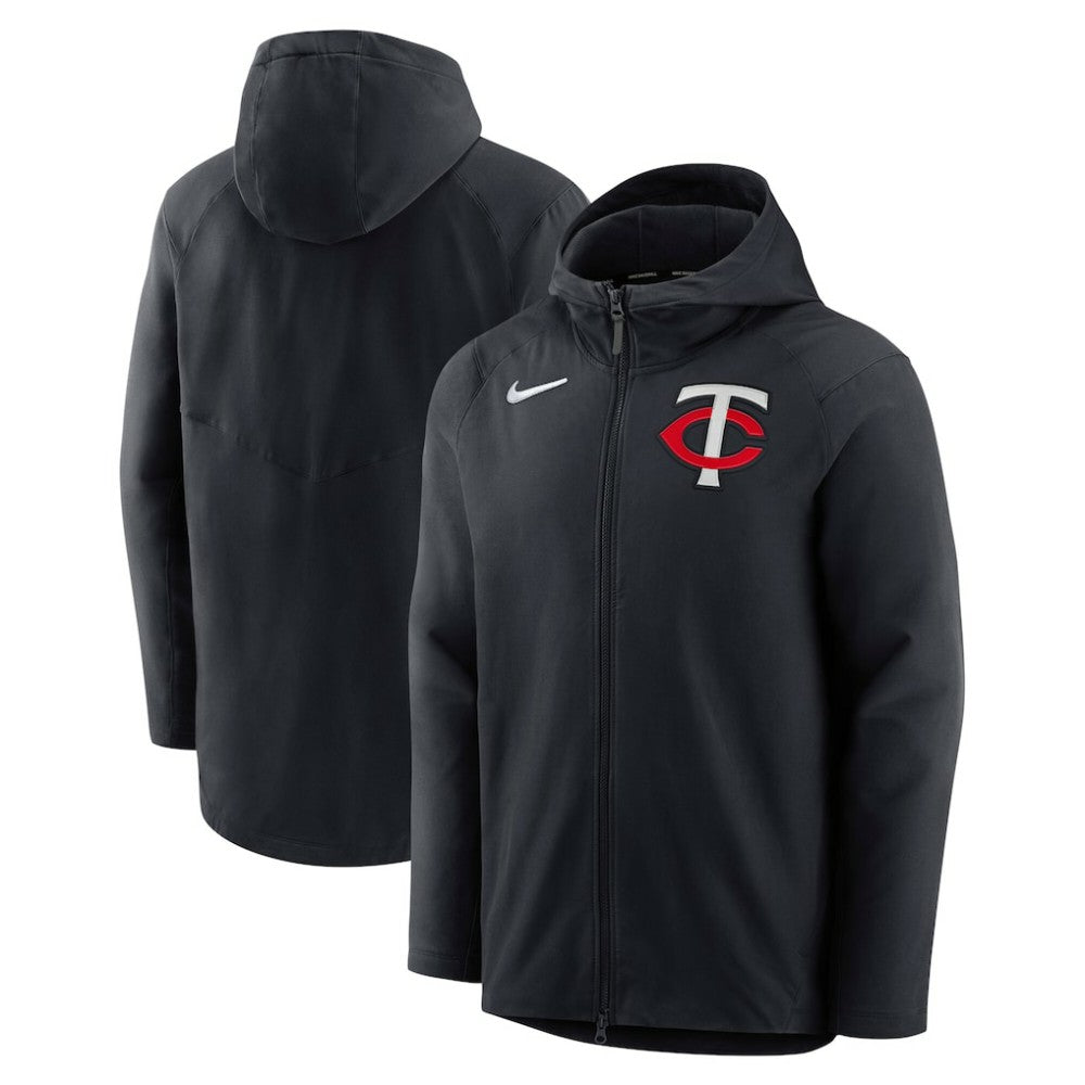 Minnesota Twins Authentic Collection Player Therma Full-Zip Hoodie Black