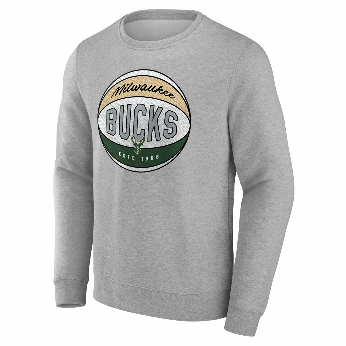 Milwaukee Bucks True Classics Hard Color Fleece Pullover Sweatshirt - Gray sale