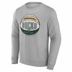 Milwaukee Bucks True Classics Hard Color Fleece Pullover Sweatshirt - Gray sale