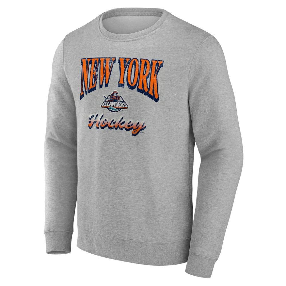 New York Islanders Fanatics Light the Candle Fleece Pullover Sweatshirt - Gray Sweatshirts