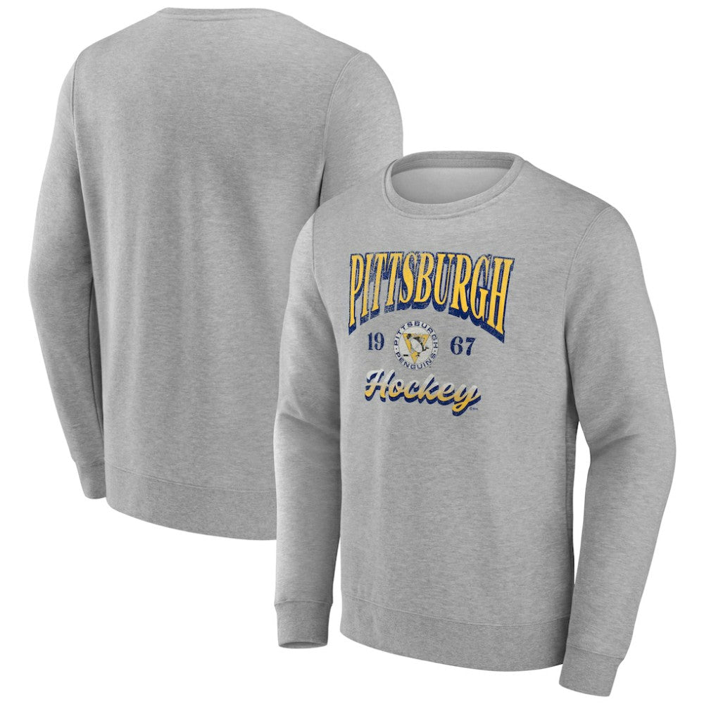 Fanatics Pittsburgh Penguins Gray Nimbus Fleece Pullover Sweatshirt Sweatshirts