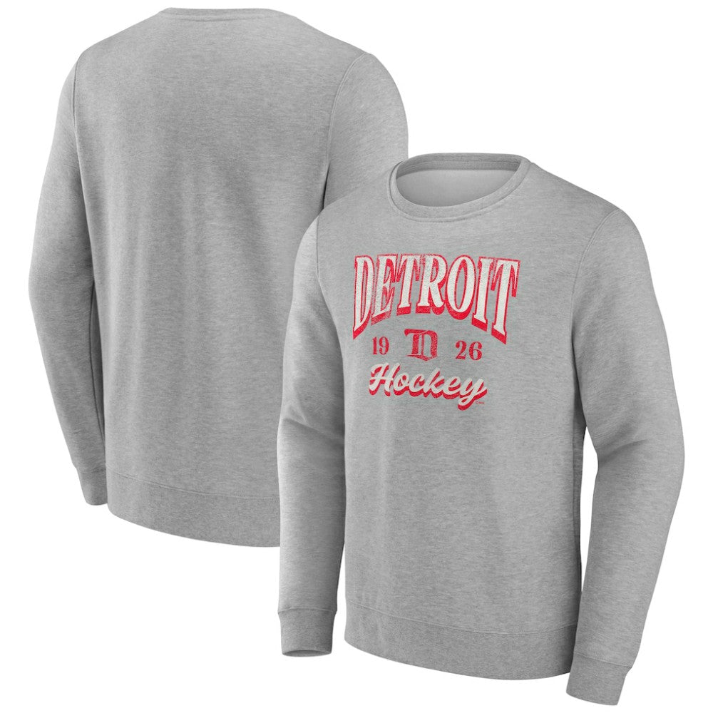 Fanatics Detroit Red Wings Gray Nimbus Fleece Pullover Sweatshirt Sweatshirts