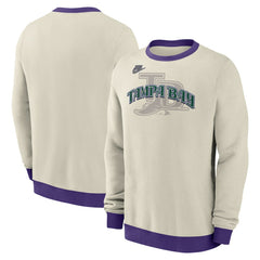Tampa Bay Rays Cooperstown Collection Fleece Pullover Sweatshirt Cream