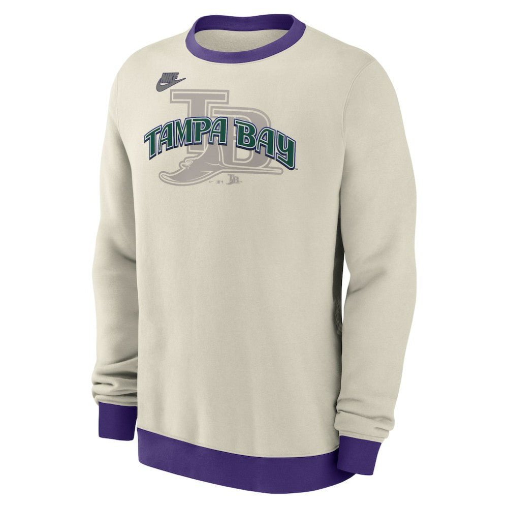 Tampa Bay Rays Cooperstown Collection Fleece Pullover Sweatshirt Cream