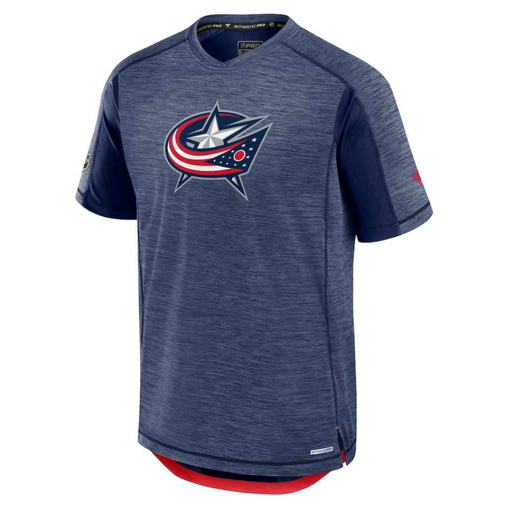 Columbus Blue Jackets Fanatics Authentic Pro Rink Performance T-Shirt - Heather Navy T-shirts