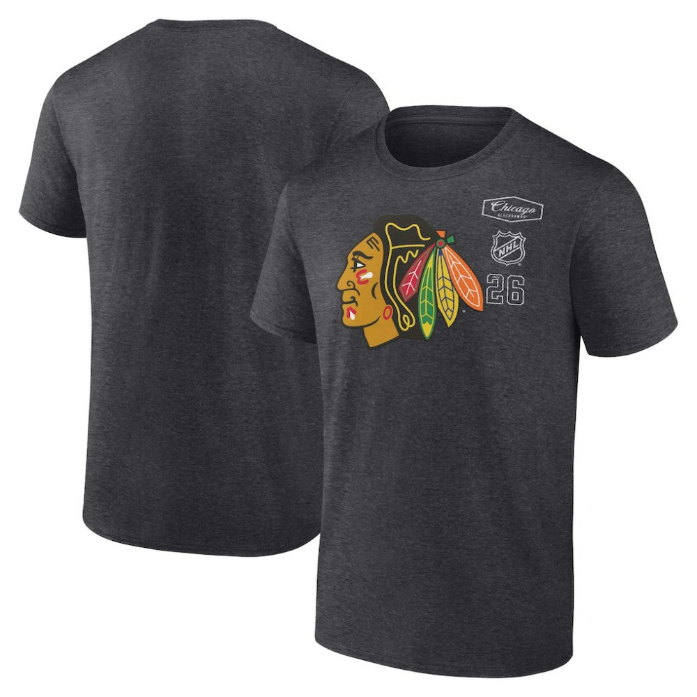 Chicago Blackhawks Fanatics Origin T-Shirt - Heather Charcoal T-shirts