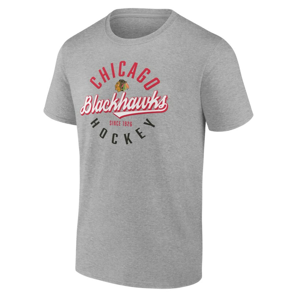 Chicago Blackhawks Fanatics Emblem T-Shirt - Gray T-shirts