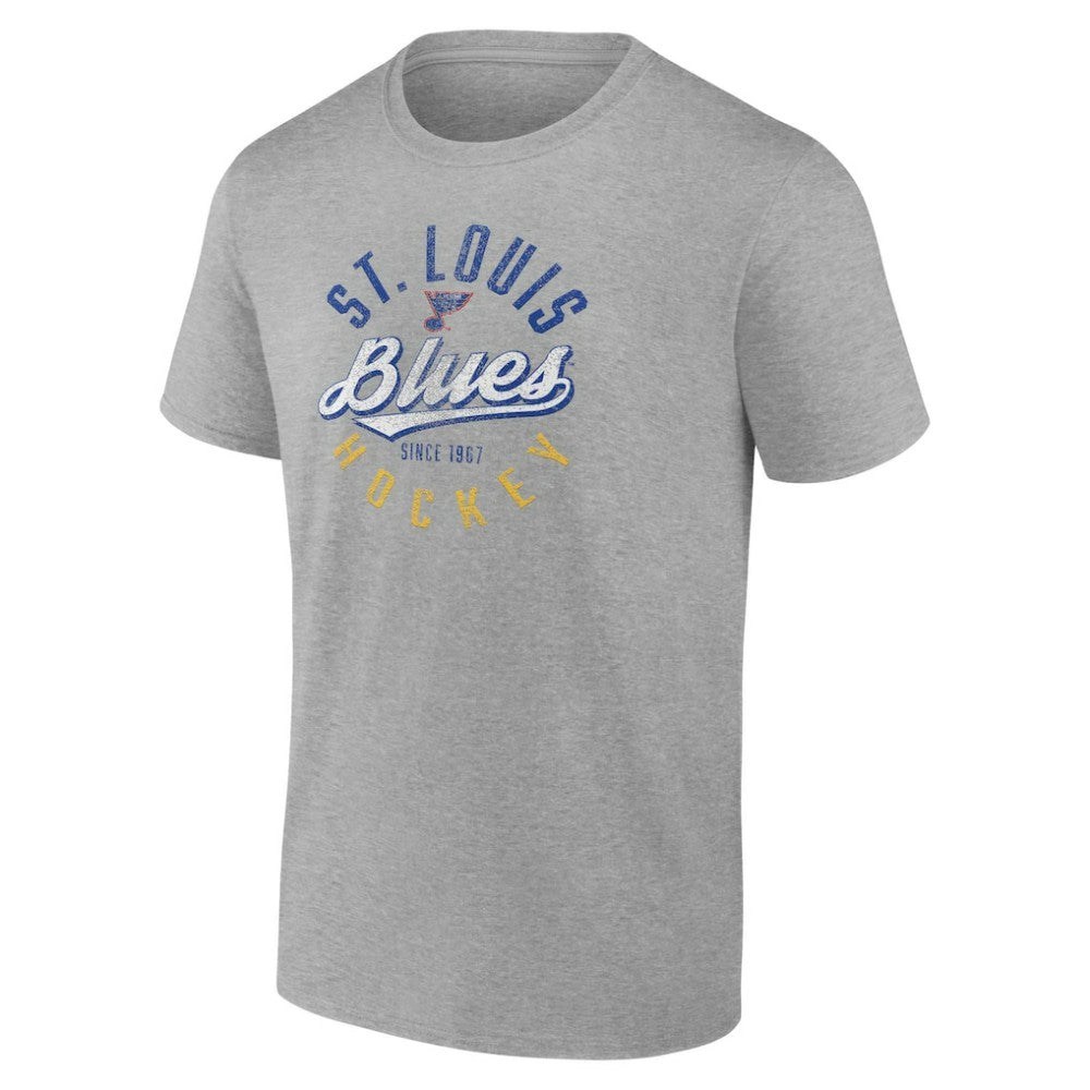 St. Louis Blues Fanatics Emblem T-Shirt - Gray T-shirts