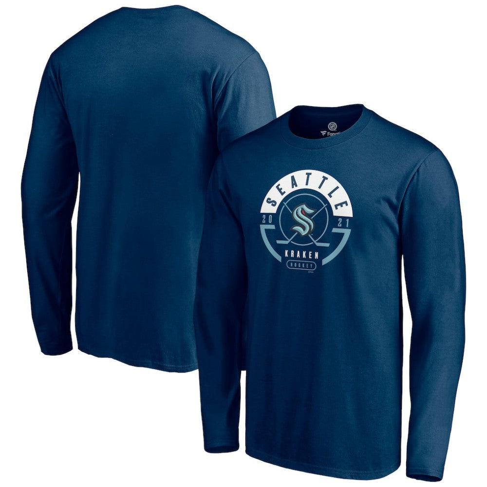 Seattle Kraken Fanatics Block Party Long Sleeve T-Shirt - Deep Sea Blue T-shirts