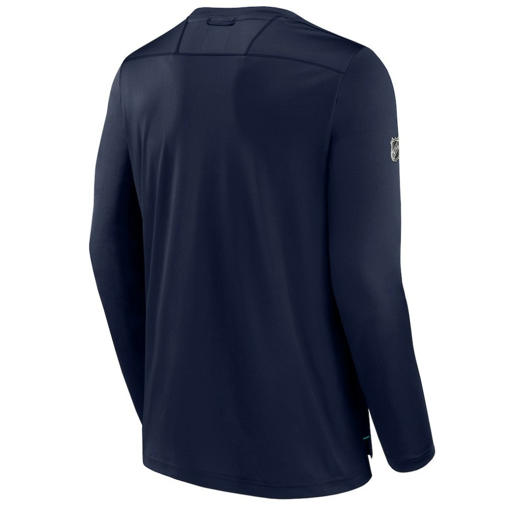 Seattle Kraken Fanatics Authentic Pro Tech Long Sleeve T-Shirt - Deep Sea Blue T-shirts