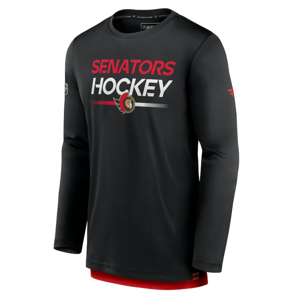 Ottawa Senators Fanatics Authentic Pro Tech Long Sleeve T-Shirt - Black T-shirts